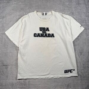 UFC Shirt Mens XL White USA vs Canada UFC 58 Mandalay Bay MMA Double Sided Y2K